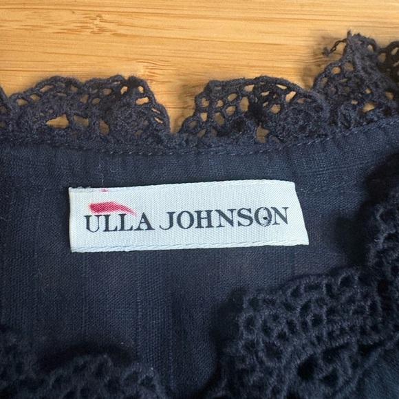 Ulla Johnson- Elegant Cotton Black Lace Trim Dress. Size 4 - Picture 3 of 6